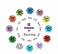 14k Yellow Gold Brilliant Round 5mm Birthstone Basket Setting Studs