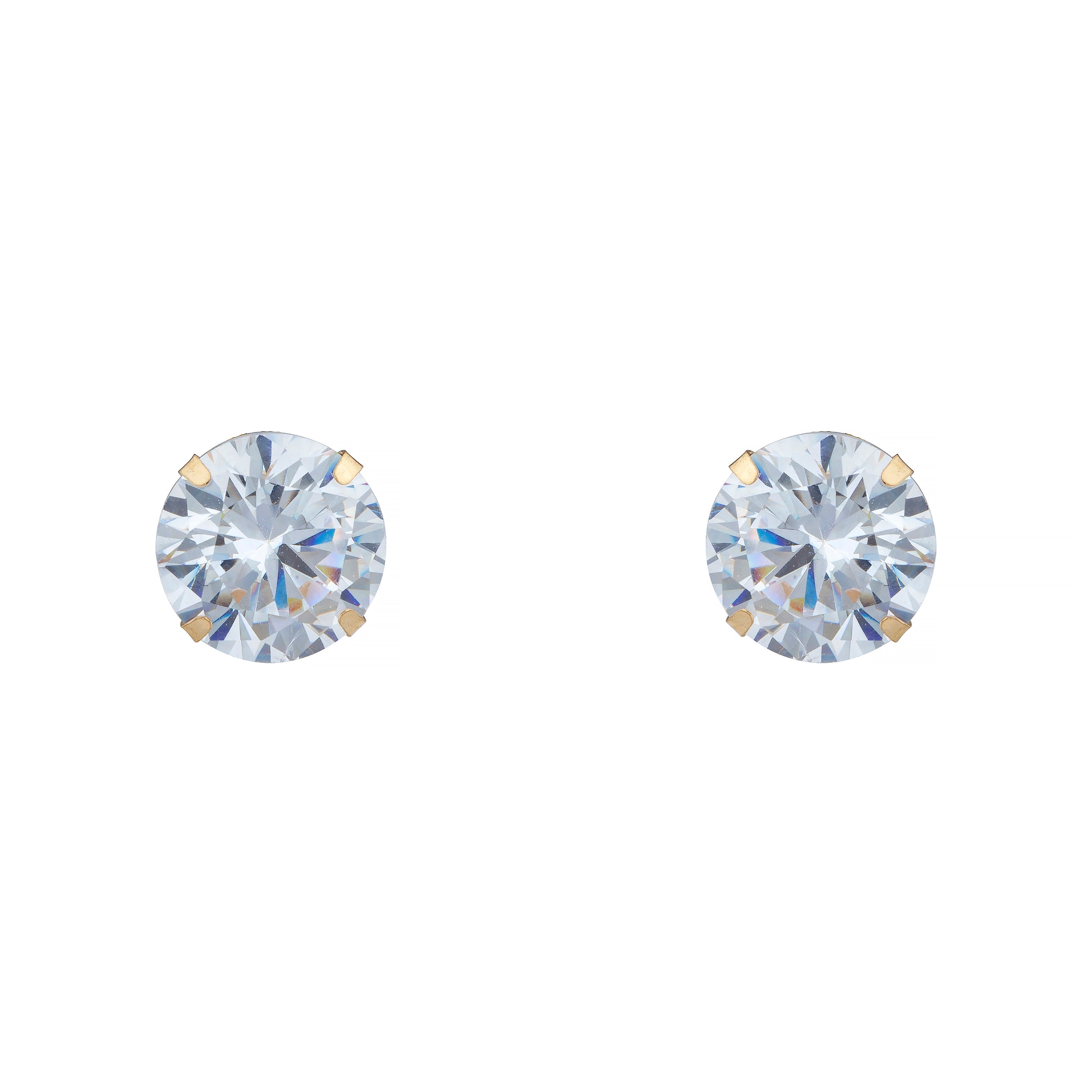 14k Yellow Gold Brilliant Round Martini Setting Studs