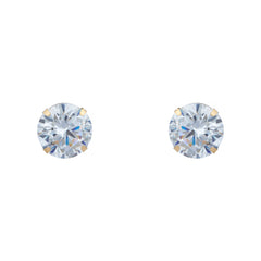 14k Yellow Gold Brilliant Round Martini Setting Studs