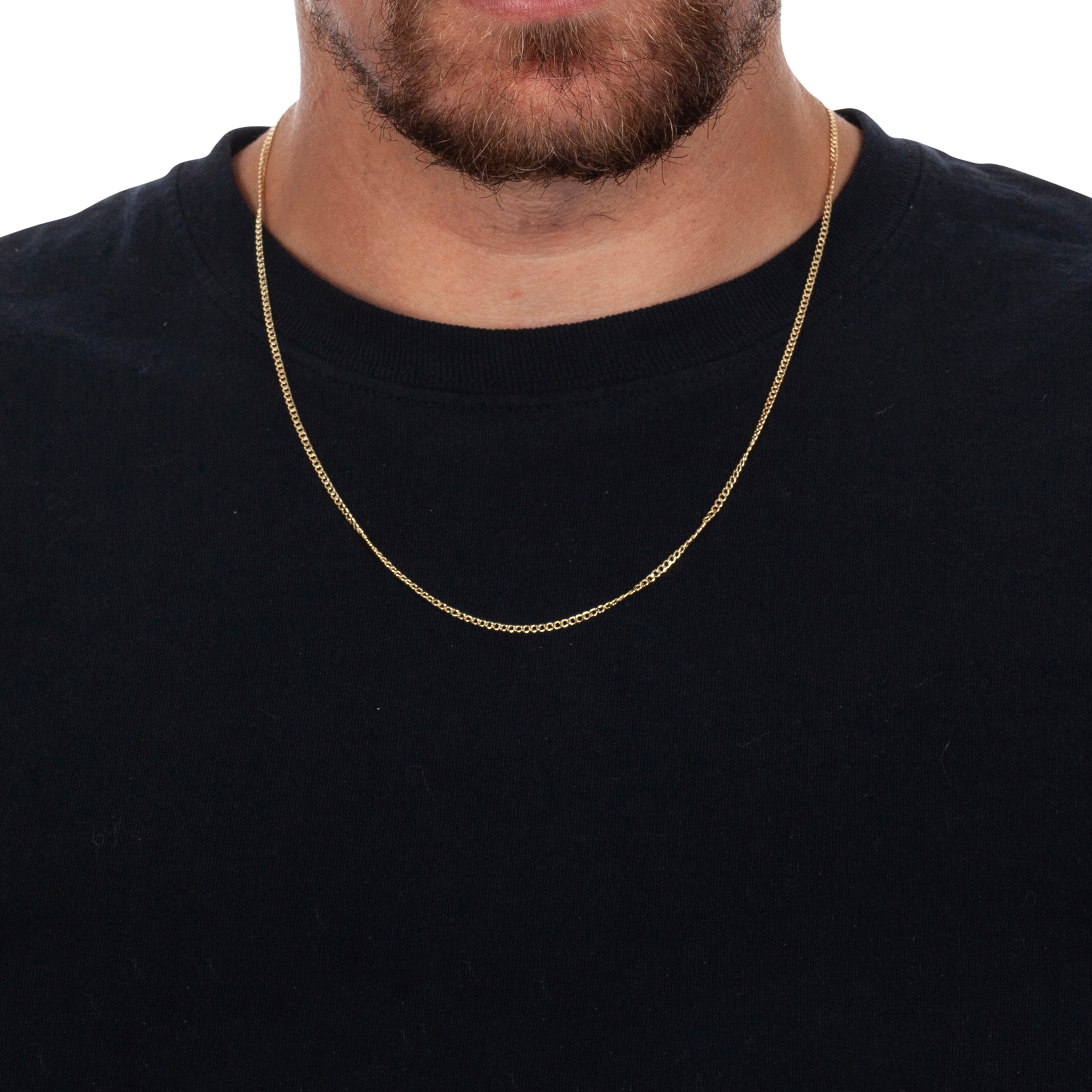 14K Yellow Gold 2.5mm Hollow Cuban Curb Link Chain