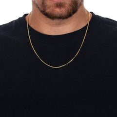 14K Yellow Gold 2.5mm Hollow Cuban Curb Link Chain