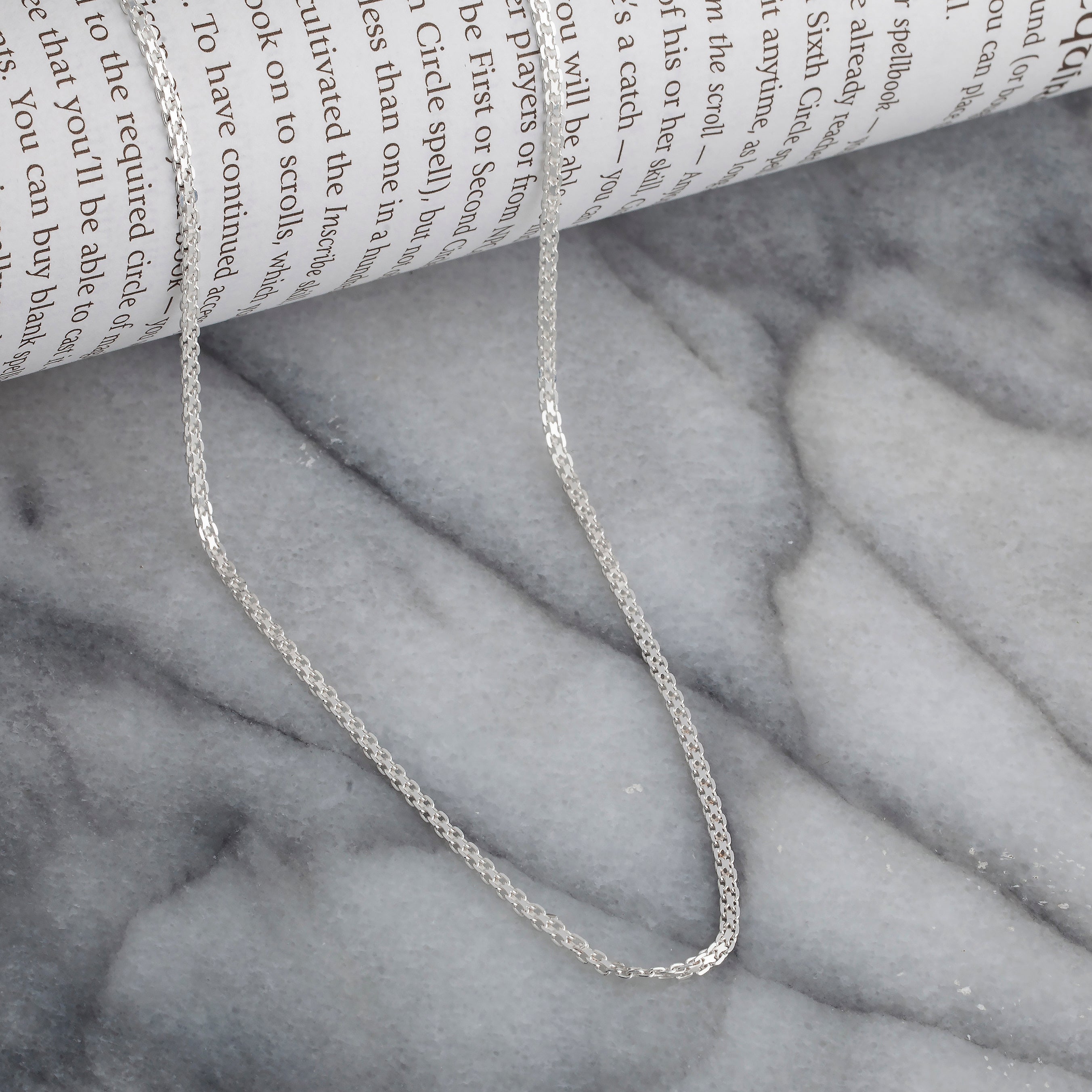 925 Sterling Silver 2mm Flat Bismark Chain
