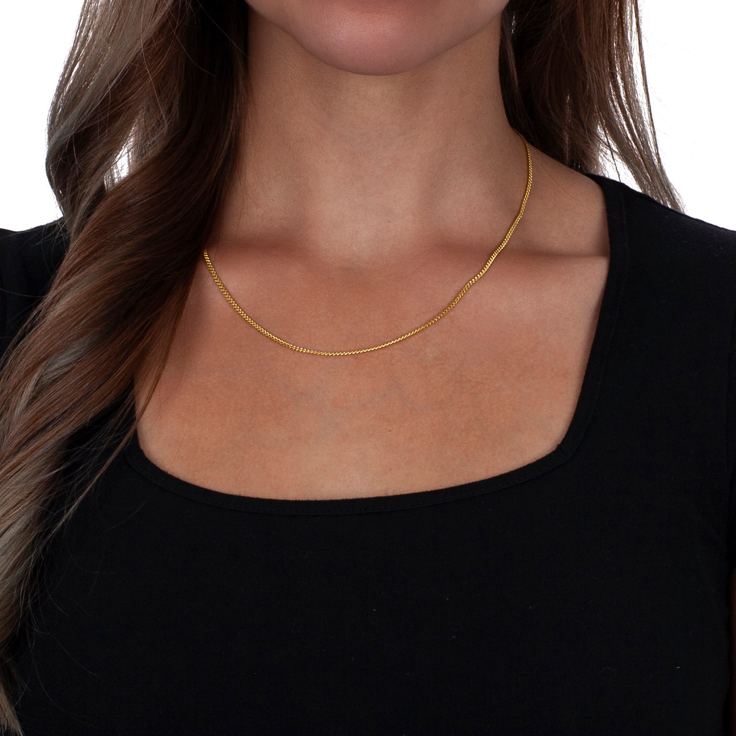 925 Sterling Silver 2mm Miami Cuban Gold Plated Chain