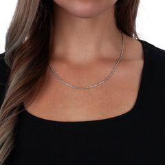 925 Sterling Silver 2mm Solid Rope Diamond Cut Rhodium Chain