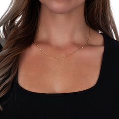 10K Yellow Gold 2mm Hollow Figaro Chain