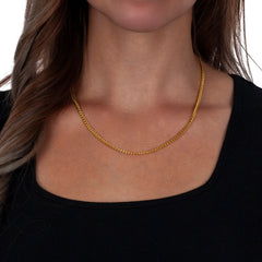 925 Sterling Silver 3.2mm Miami Cuban Gold Plated Chain