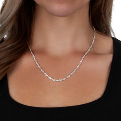 925 Sterling Silver 3.2mm Singapore Twisted Link Chain