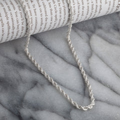 925 Sterling Silver 3.5mm Rope Diamond Cut Chain