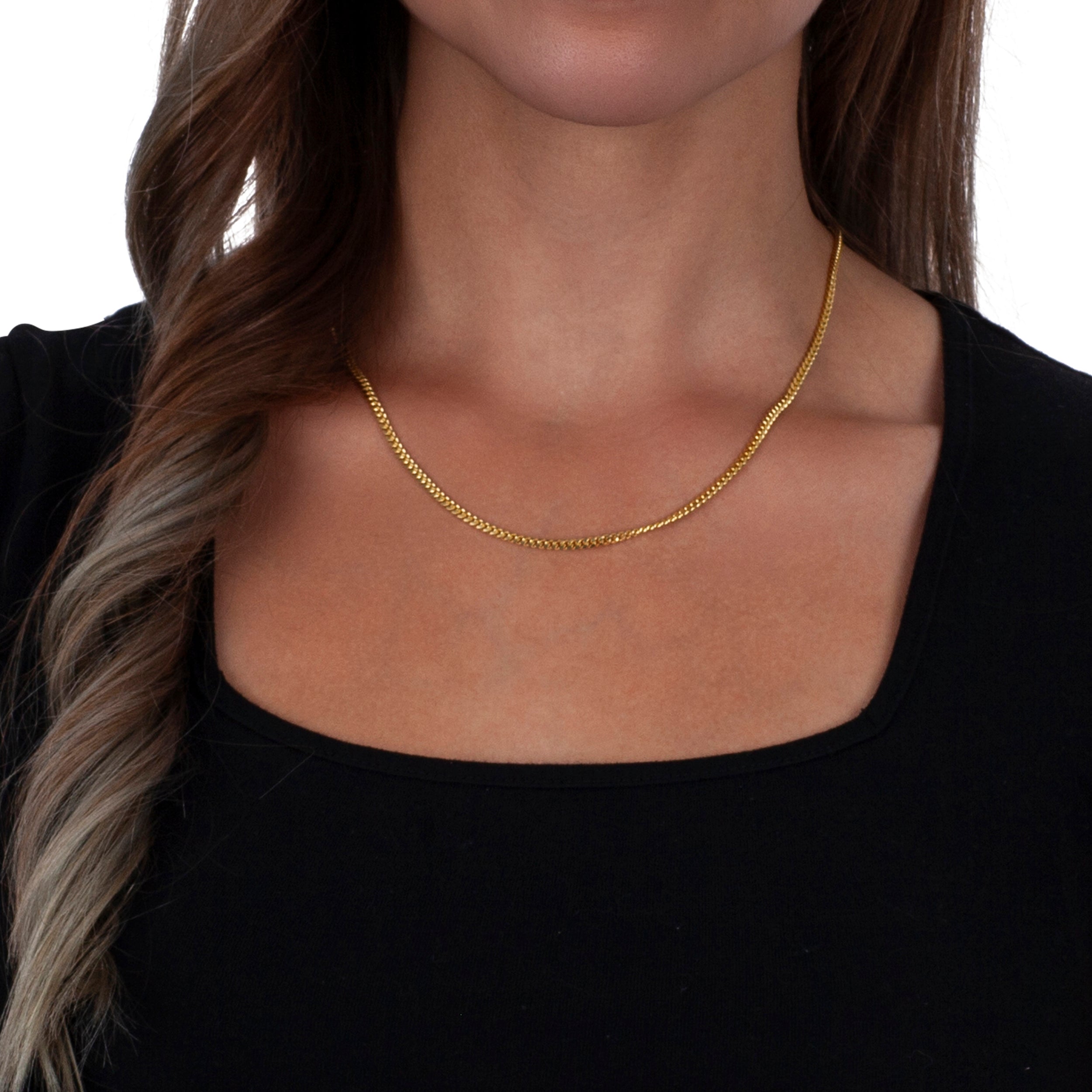 925 Sterling Silver 3mm Miami Cuban Gold Plated Chain