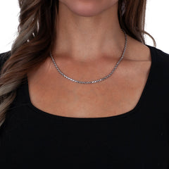  3mm Solid  Rope Diamond Cut Rhodium Chain
