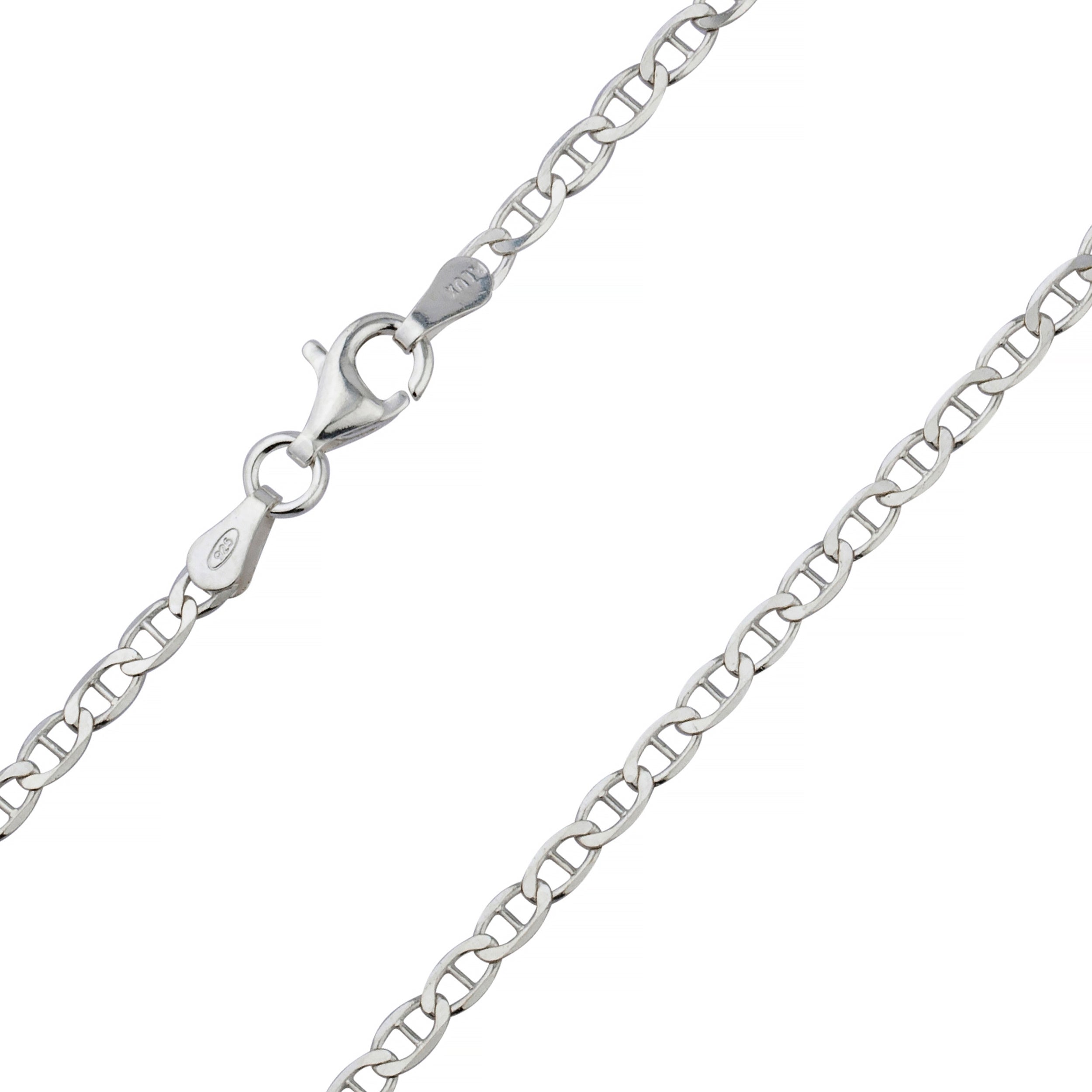 925 Sterling Silver 3mm Flat Mariner Gucci Chain