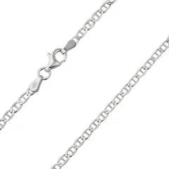 925 Sterling Silver 3mm Flat Mariner Gucci Chain