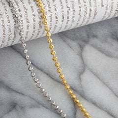 4mm Bead Ball Rhodium Chain