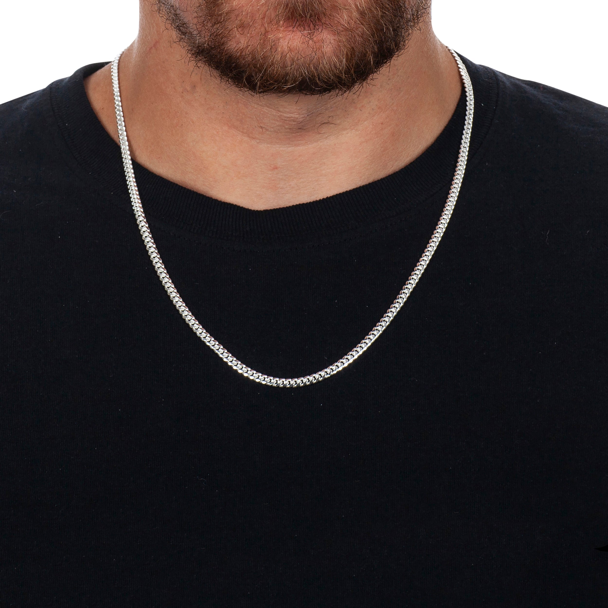 925 Sterling Silver 4mm Miami Cuban Link Chain – Oliver Navy