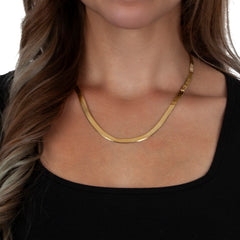 5.5mm Solid Herringbone Gold Plated Chain