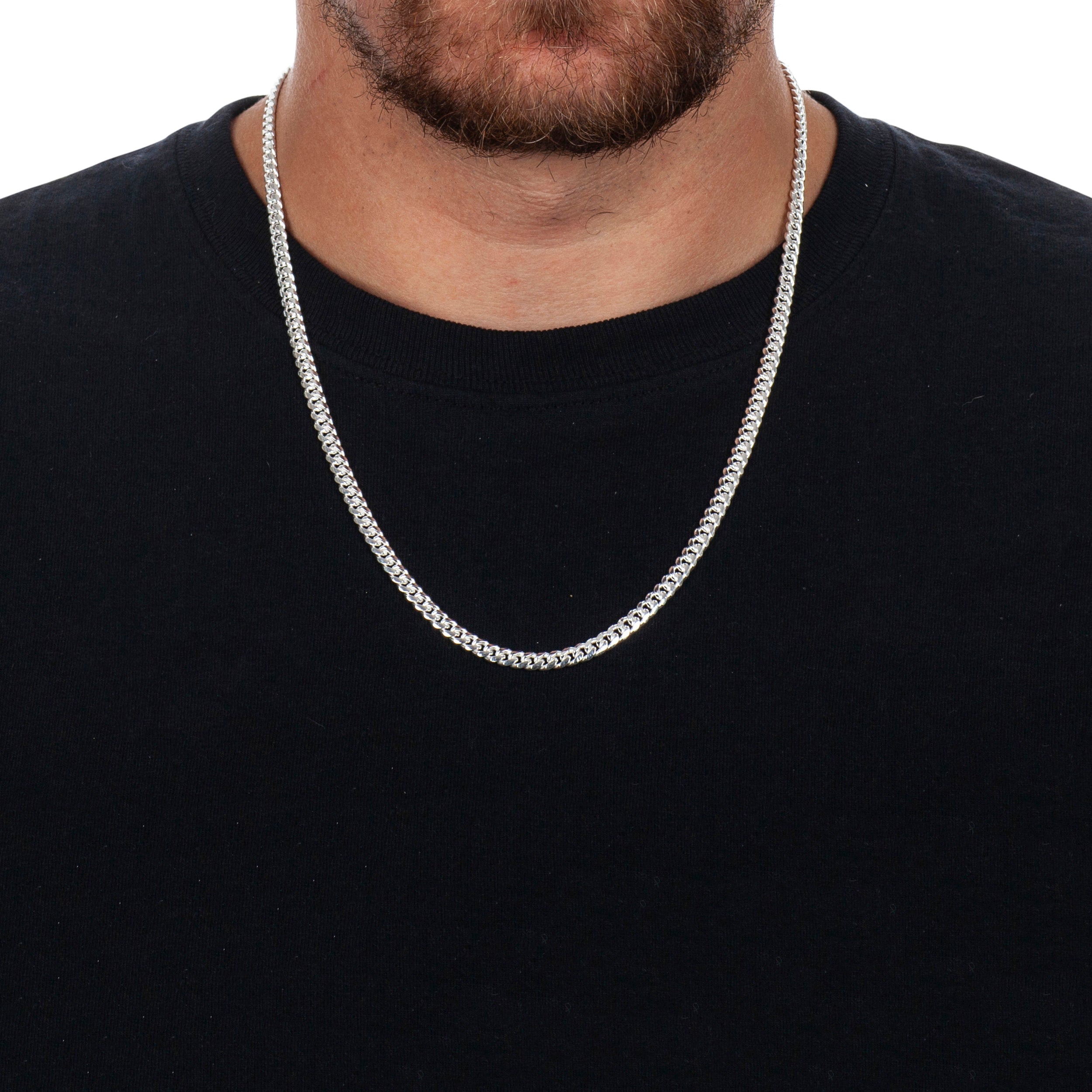 925 Sterling Silver 5mm Miami Cuban Link Rhodium Chain – Oliver Navy