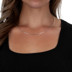 925 Sterling Silver 1.5mm Round Omega Chain