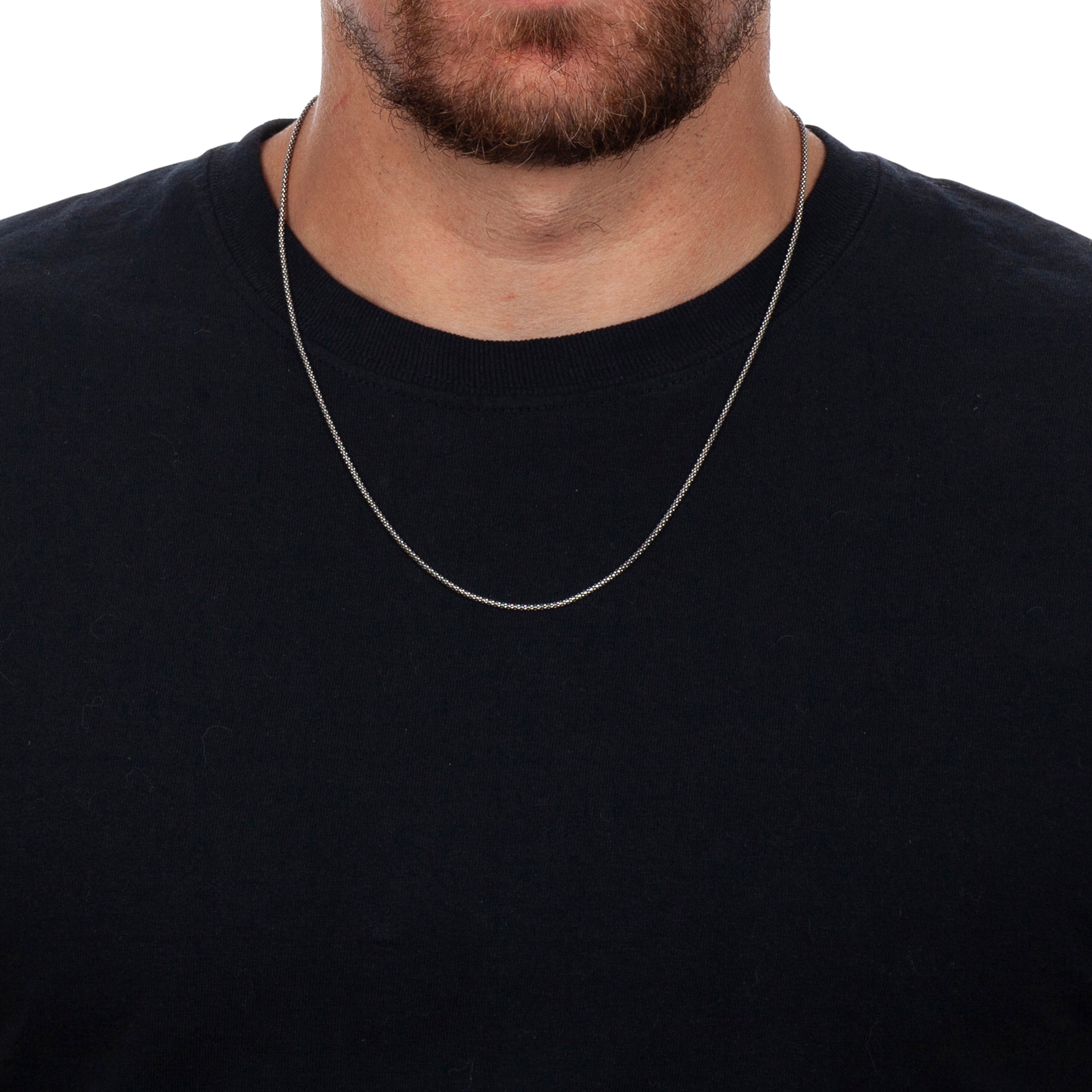 925 Sterling Silver 1.8mm Popcorn Coreana Oxidized Chain