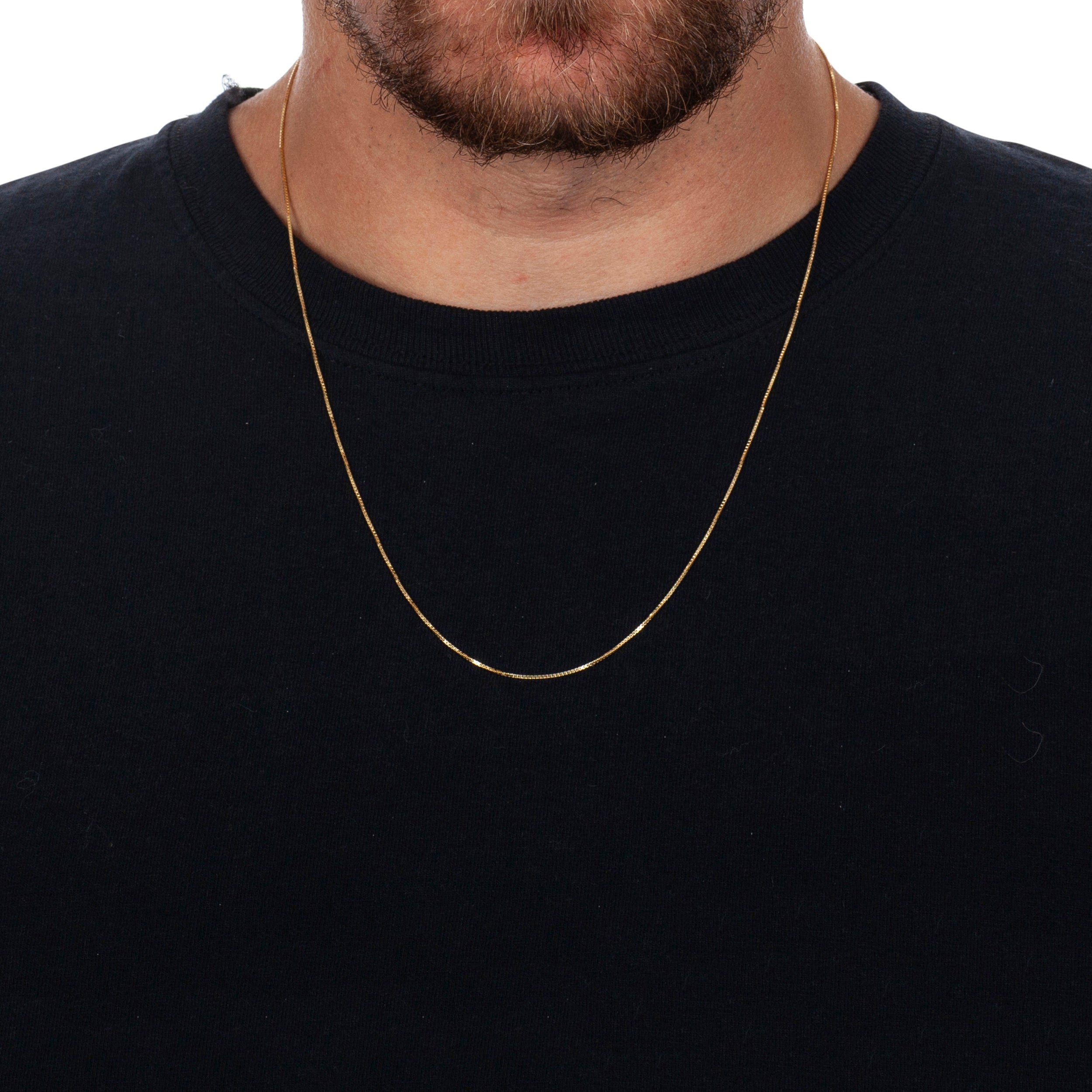 925 Sterling Silver 1mm Box Chain Gold Plated Chain