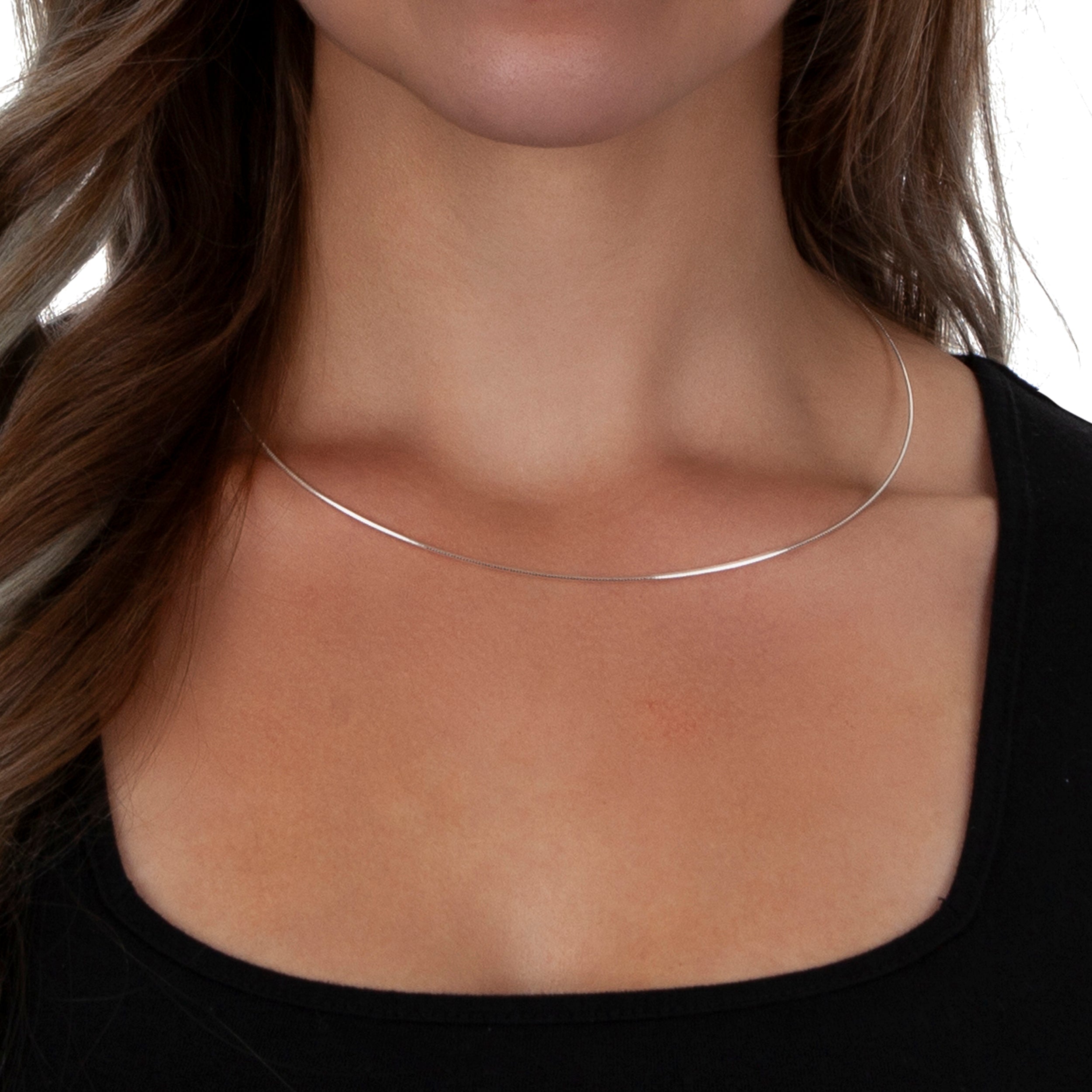 925 Sterling Silver 1mm Round Omega Chain