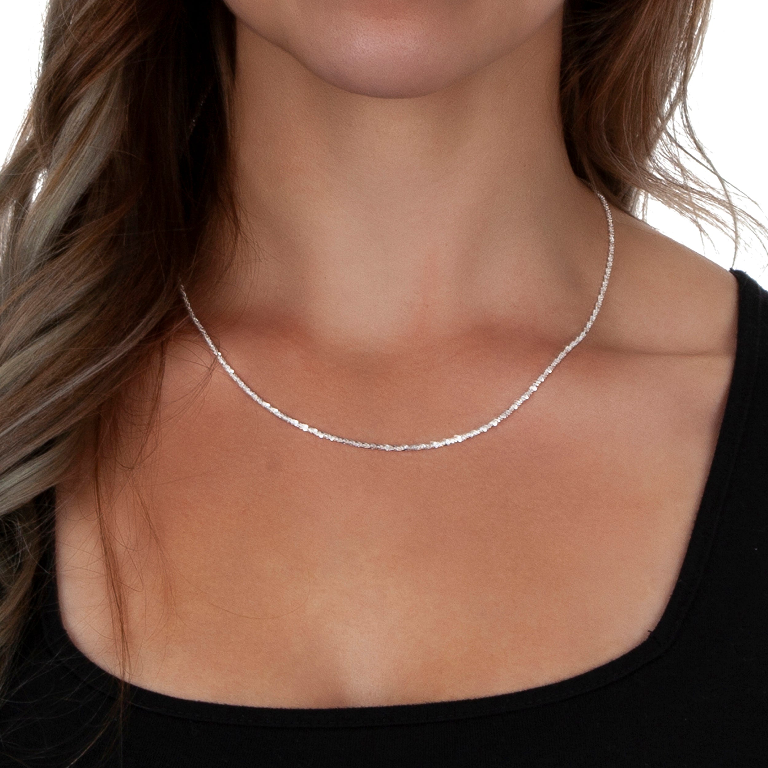 925 Sterling Silver 2.5mm Twisted Margarita Rock Chain Oliver Navy