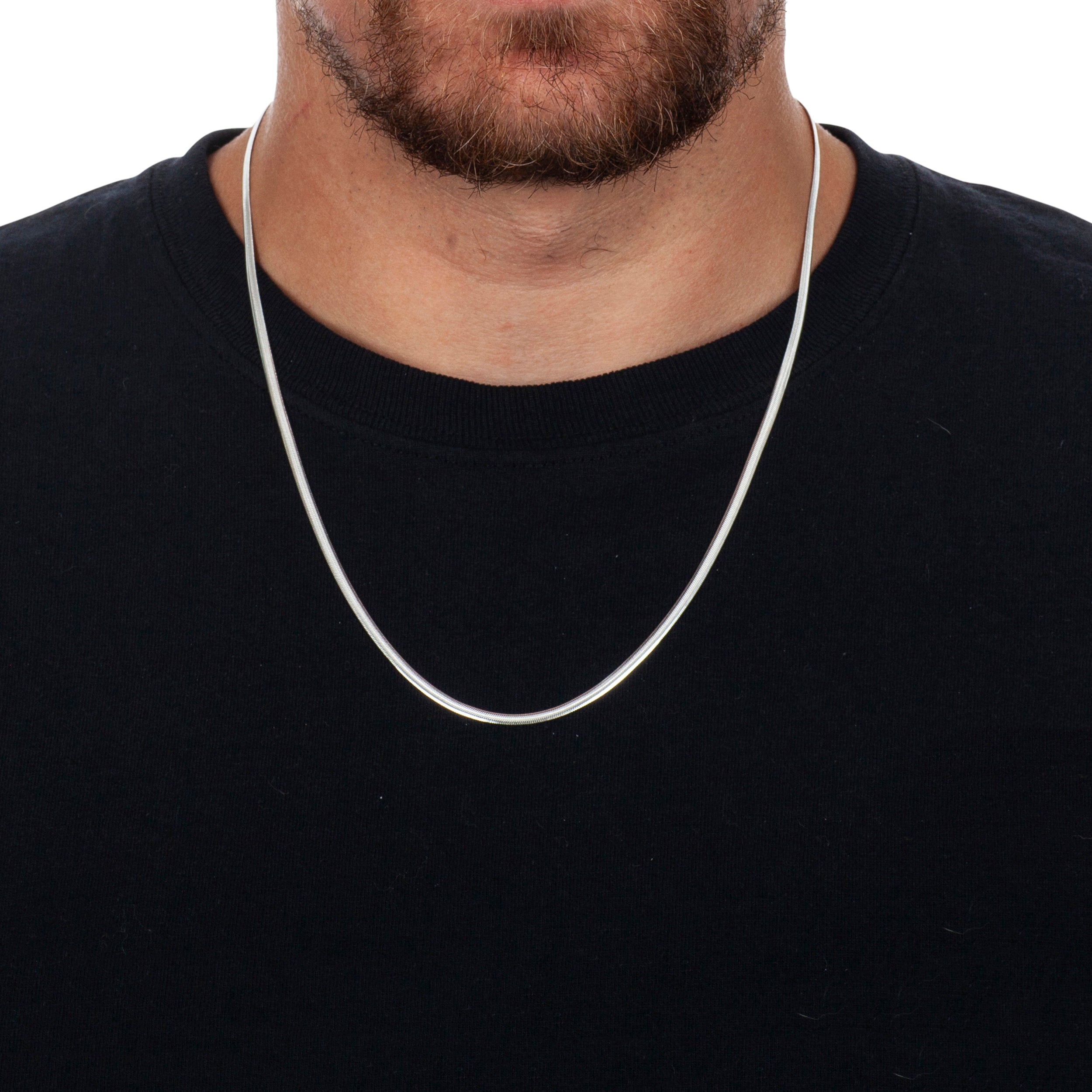 925 Sterling Silver 2.7mm Solid Oval Herringbone Silver Chain