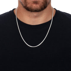 925 Sterling Silver 2.7mm Solid Oval Herringbone Silver Chain