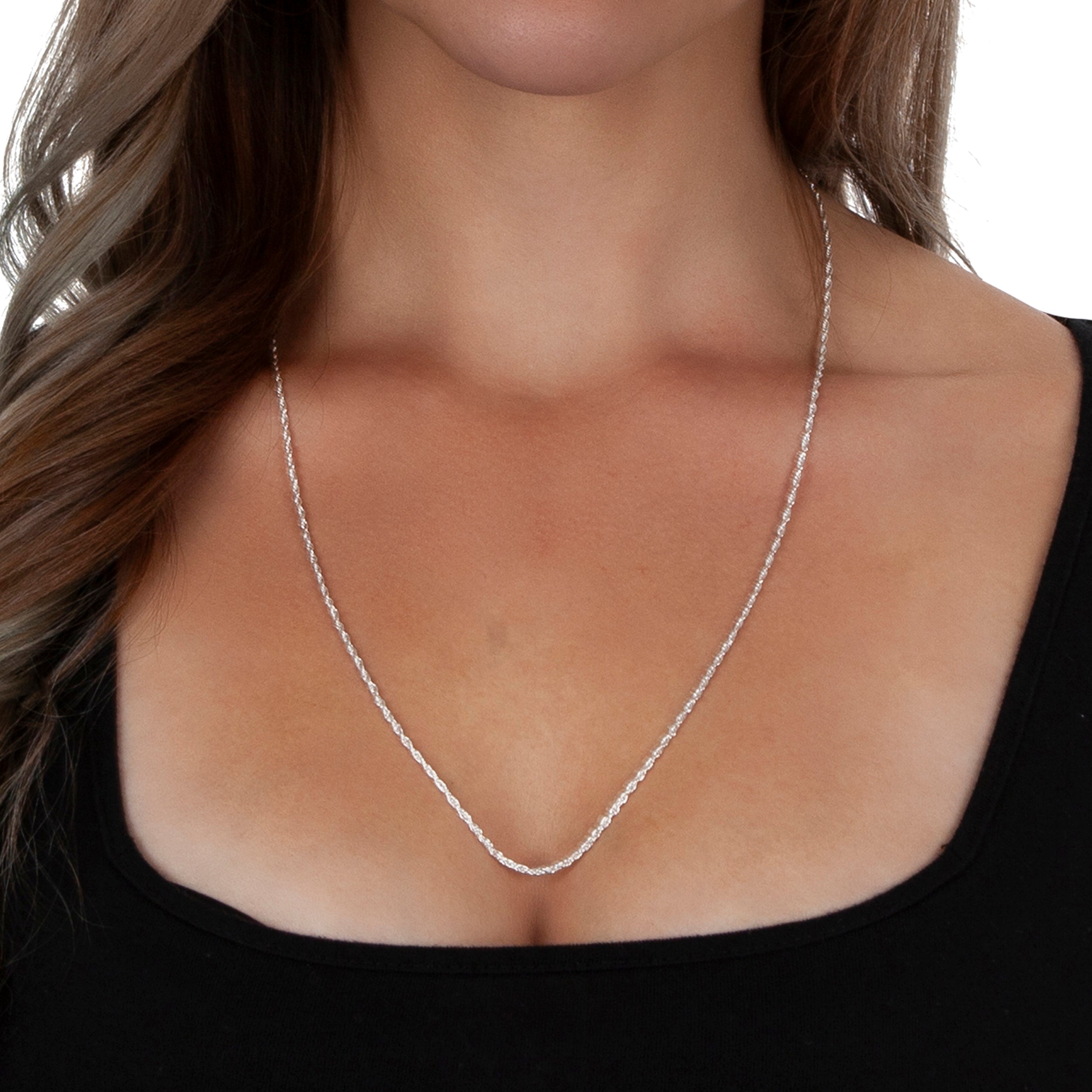 925 Sterling Silver 2mm Adjustable Loose Rope Chain