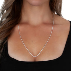 925 Sterling Silver 2mm Adjustable Loose Rope Chain
