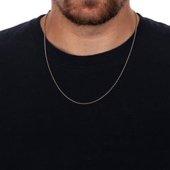 925 Sterling Silver 2mm Ball Bead Oxidized Chain