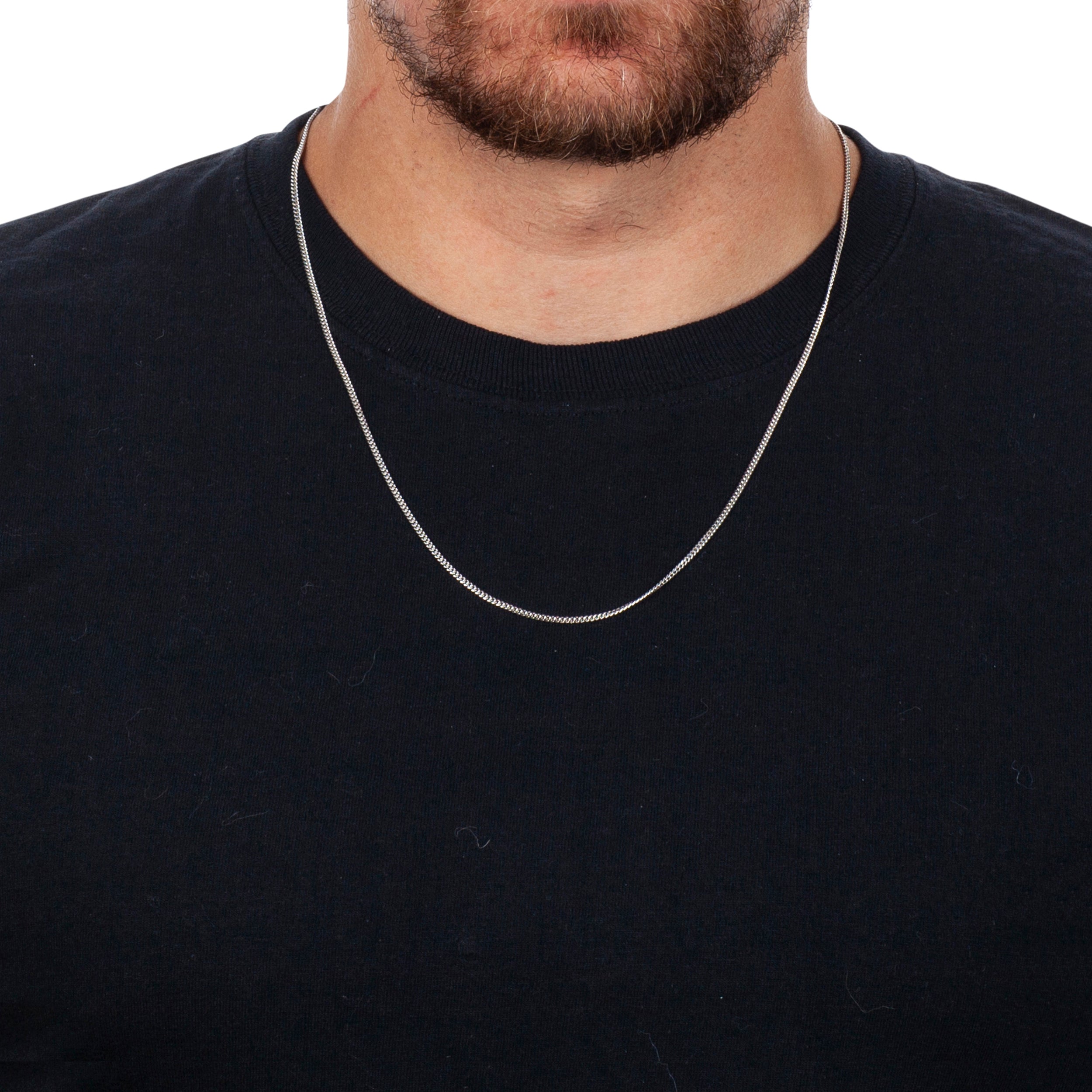 925 Sterling Silver 2mm Miami Cuban Rhodium Chain – Oliver Navy