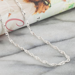 925 Sterling Silver 3.2mm Singapore Twisted Link Chain