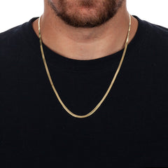 925 Sterling Silver 3.5mm Solid Herringbone Gold Plated Chain