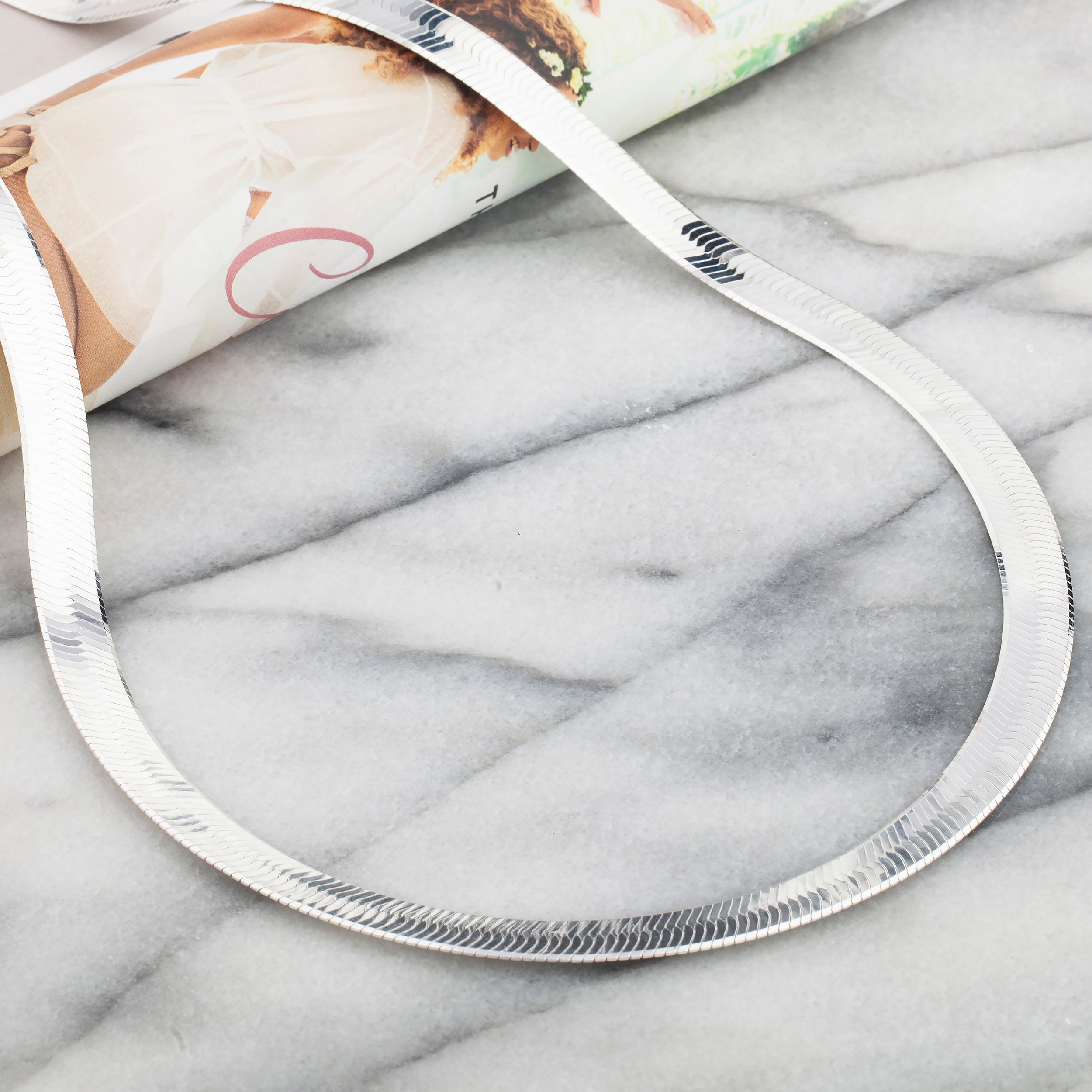 925 9mm Solid Herringbone Silver Chain