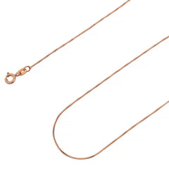 925 Sterling Silver 0.7mm Box Chain Rose Gold Plated Chain