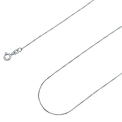 925 Sterling Silver 0.7mm Box Rhodium Chain