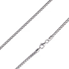 925 Sterling Silver 1.5mm Franco Foxtail Rhodium Chain
