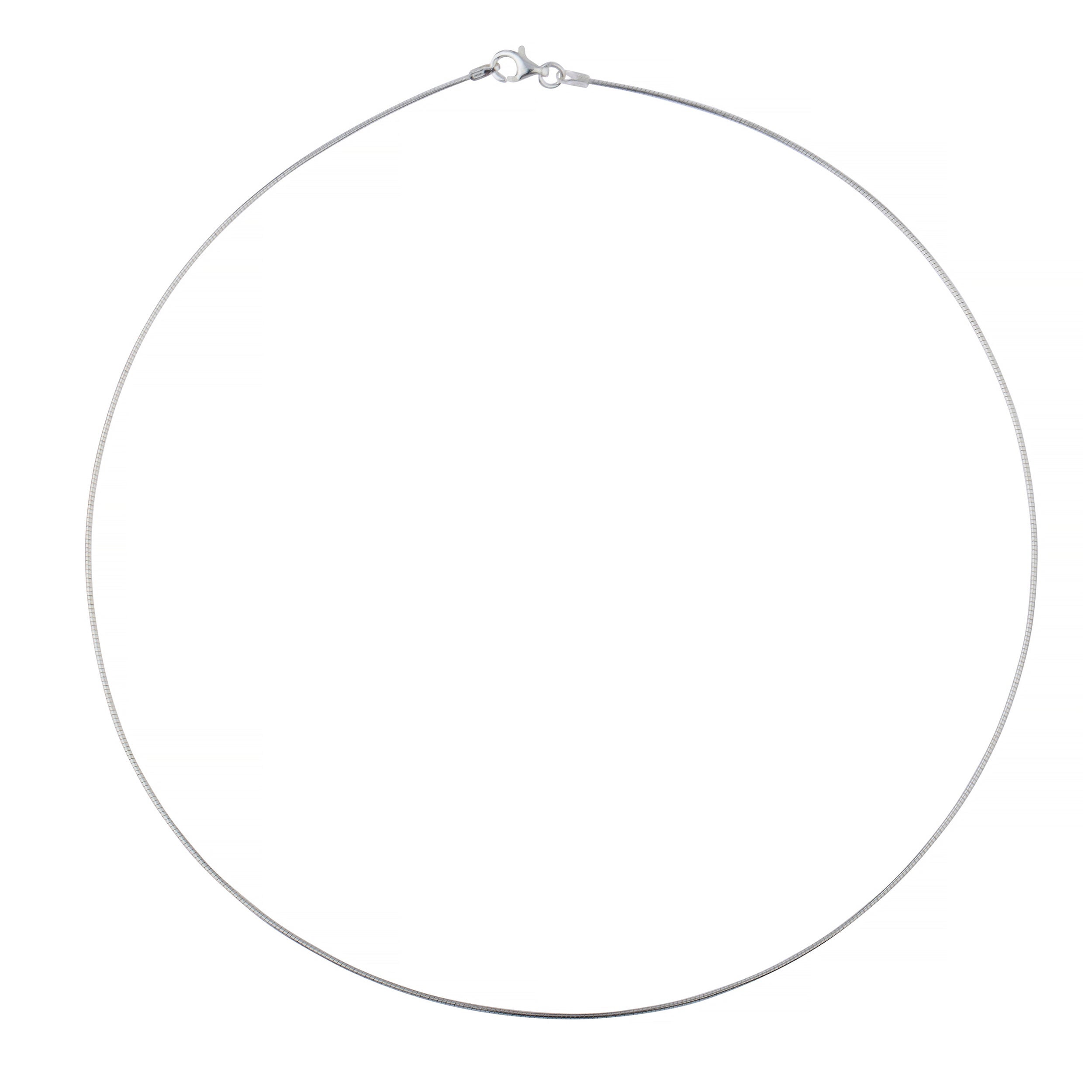 925 Sterling Silver 1mm Round Omega Chain