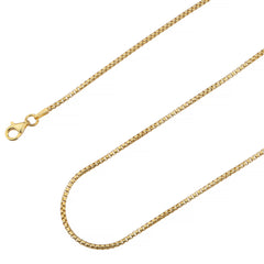 925 Sterling Silver 2.1mm Round Box Venetian Gold Plated Chain