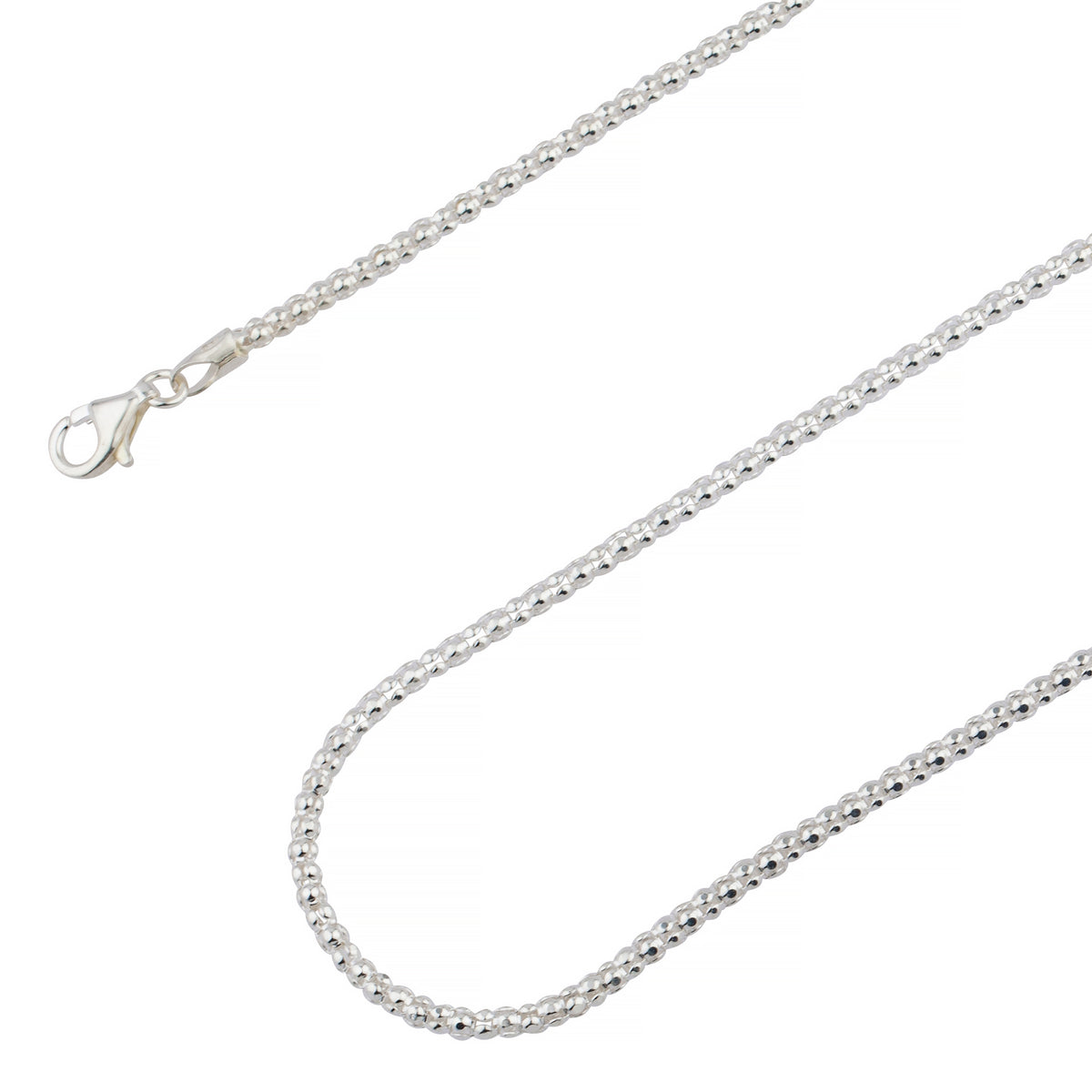 925 Sterling Silver 2.5mm Popcorn Coreana Chain Oliver Navy
