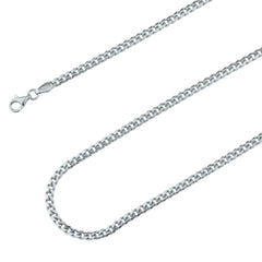 925 Sterling Silver 3.2mm Miami Cuban Rhodium Plated