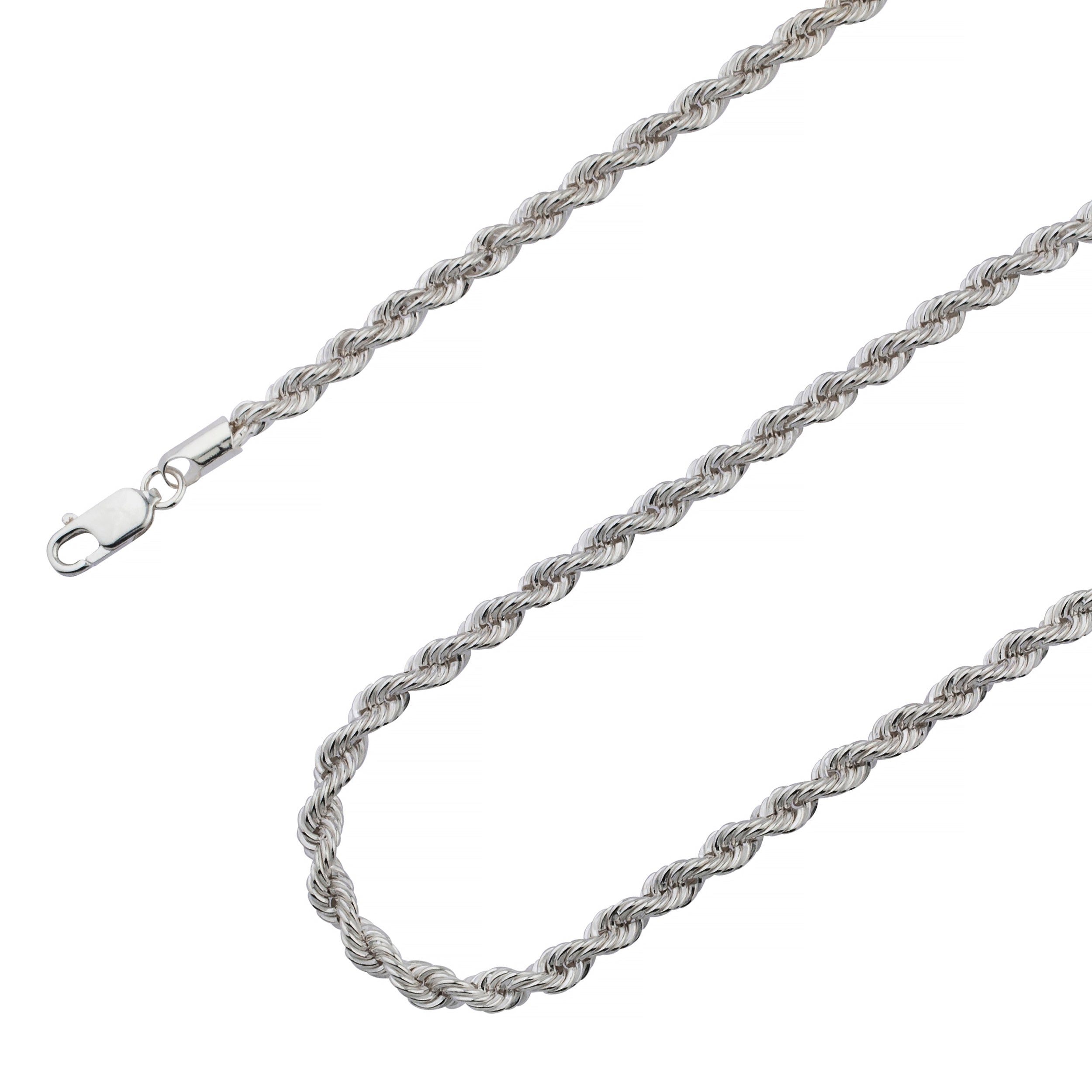 925 Sterling Silver 3.5mm Rope Diamond Cut Chain
