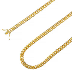 925 Sterling Silver 5mm Miami Cuban Link Gold Plated Chain