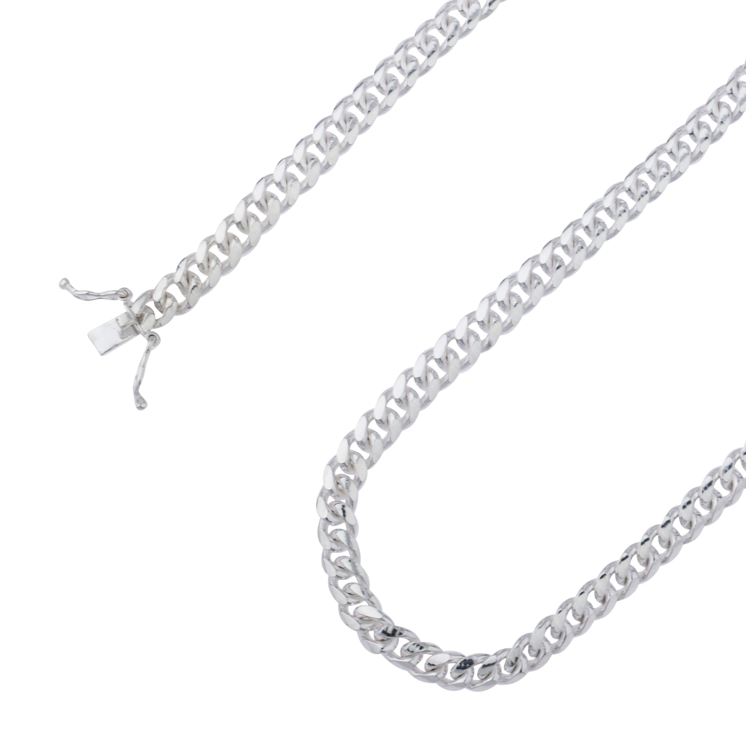 925 Sterling Silver 5mm Miami Cuban Link Rhodium Chain
