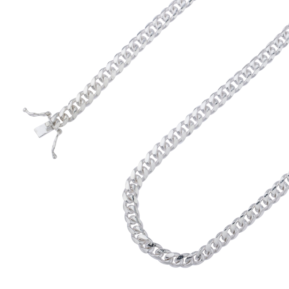 925 Sterling Silver 5mm Miami Cuban Link Rhodium Chain