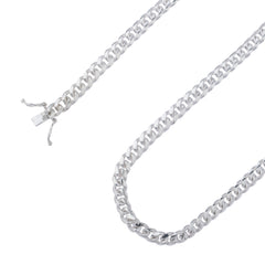 925 Sterling Silver 5mm Miami Cuban Link Rhodium Chain