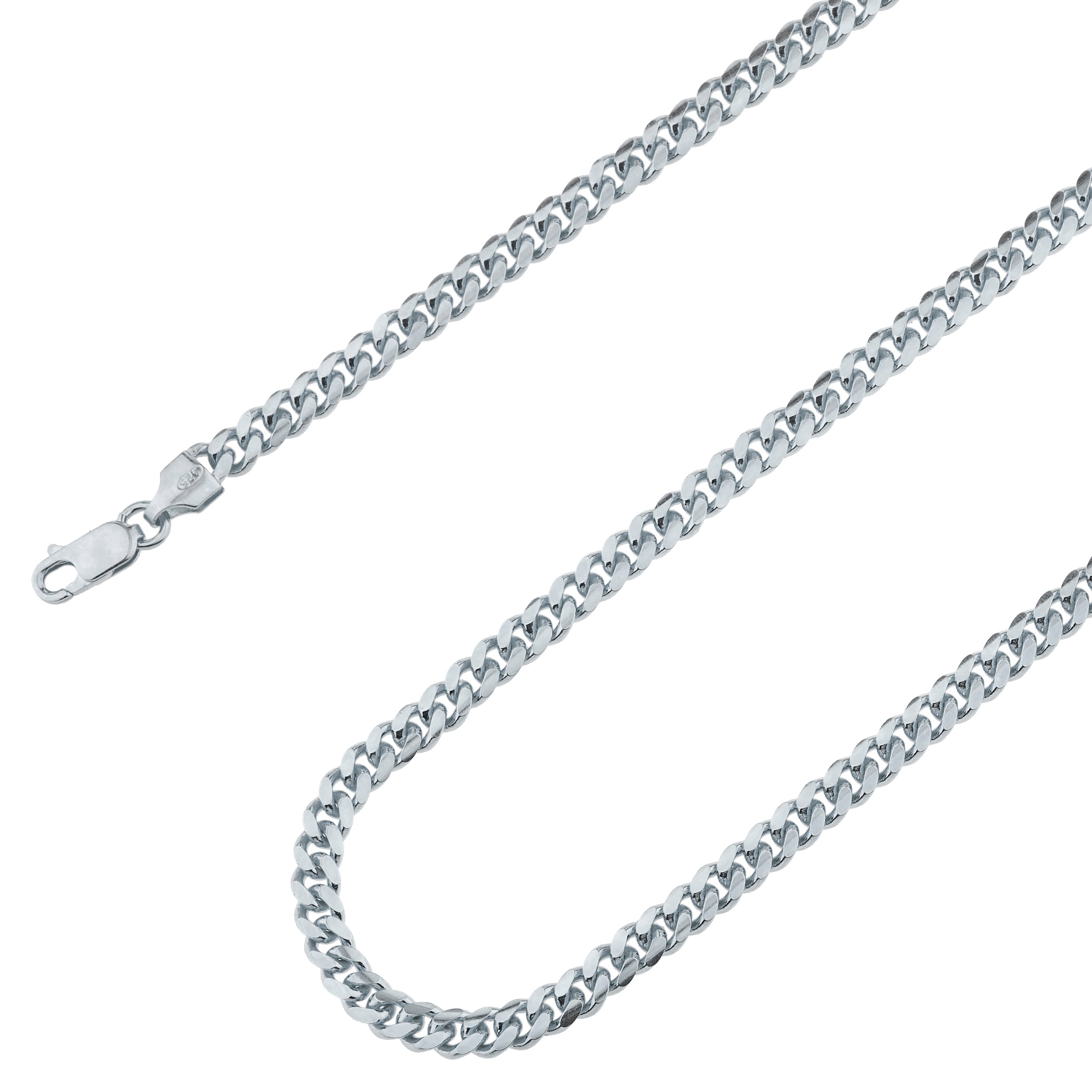 925 Sterling Silver 5mm Miami Cuban Rhodium Plated