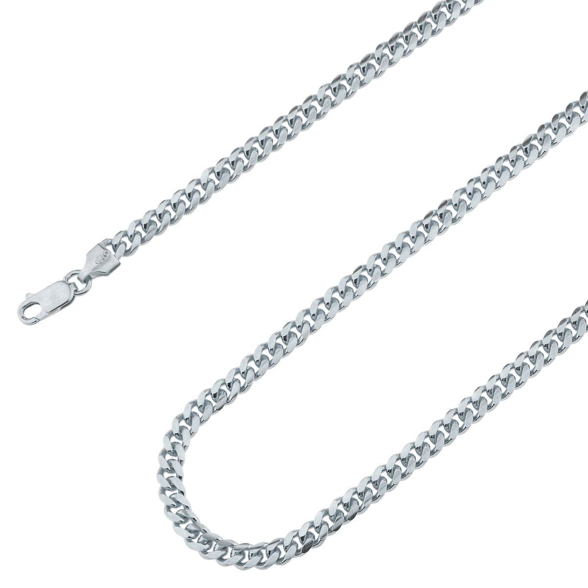 925 Sterling Silver 5mm Miami Cuban Rhodium Plated