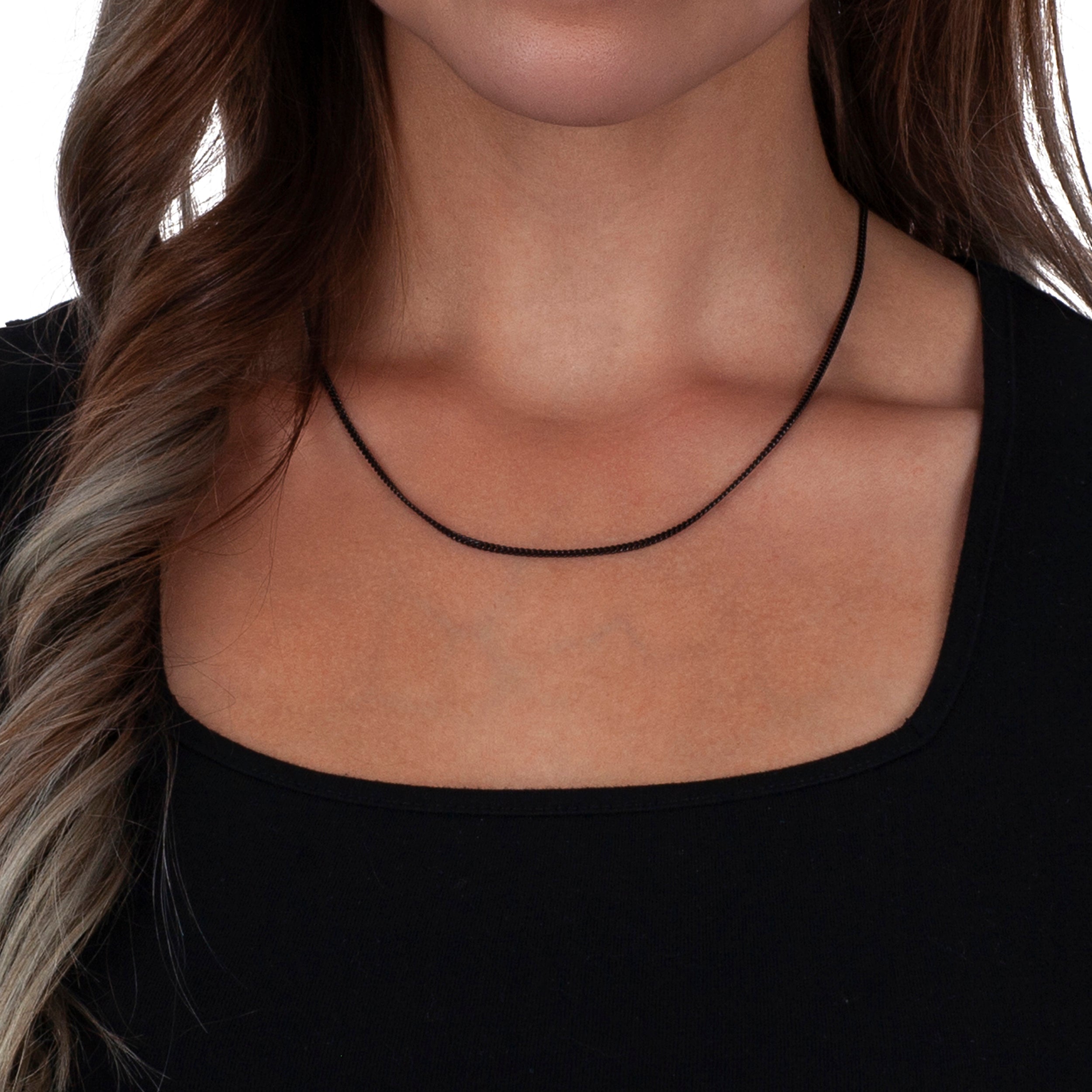 925 Sterling Silver 2mm Miami Cuban Black Plated Chain