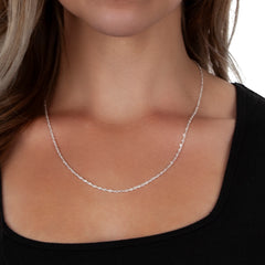 925 Sterling Silver 1.5mm Singapore Twisted Link Chain